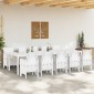 vidaXL Σέτ φαγητού για κήπο 11 τμχ. Λευκό Πολυ rattan και Χάλυβας
