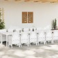vidaXL Σέτ φαγητού για κήπο 13 τμχ. Λευκό Rattan Polt