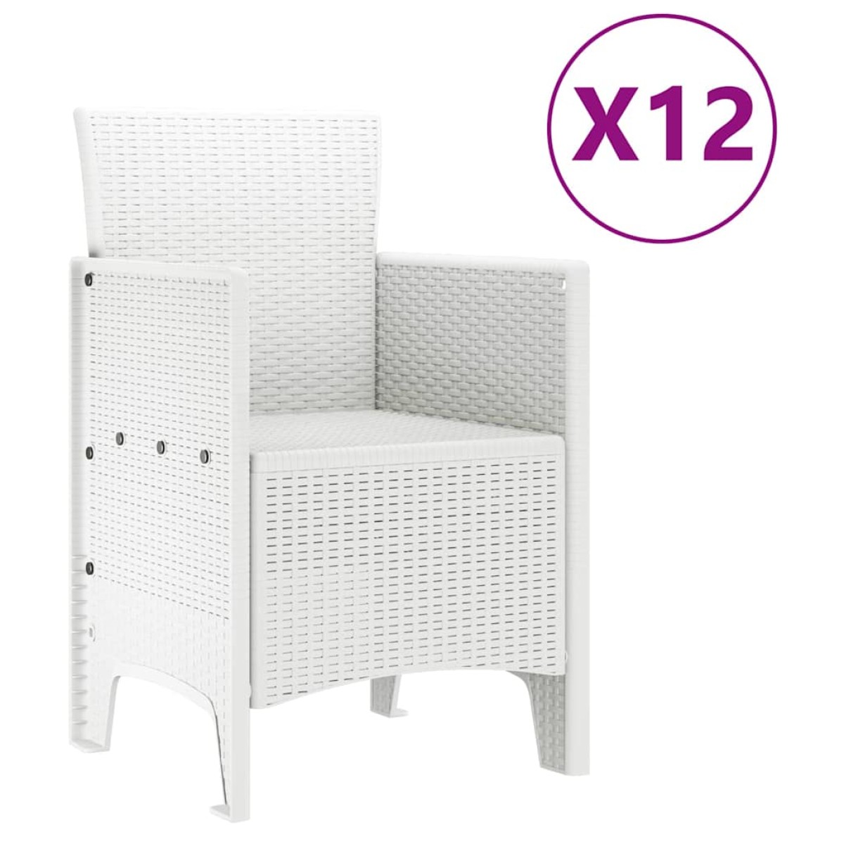 vidaXL Σέτ φαγητού για κήπο 13 τμχ. Λευκό Rattan Polt