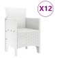 vidaXL Σέτ φαγητού για κήπο 13 τμχ. Λευκό Rattan Polt