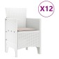 vidaXL Σέτ φαγητού για κήπο 13 τμχ. Λευκό Rattan Polt