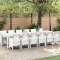 vidaXL Σέτ φαγητού για κήπο 13 τμχ. Λευκό Rattan Polt
