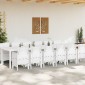 vidaXL Σέτ φαγητού για κήπο 13 τμχ. Λευκό Rattan Polt