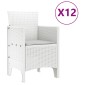 vidaXL Σέτ φαγητού για κήπο 13 τμχ. Λευκό Rattan Polt