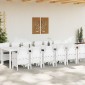 vidaXL Σέτ φαγητού για κήπο 13 τμχ. Λευκό Rattan Polt