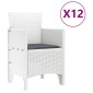 vidaXL Σέτ φαγητού για κήπο 13 τμχ. Λευκό Rattan Polt