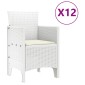 vidaXL Σέτ φαγητού για κήπο 13 τμχ. Λευκό Rattan Polt