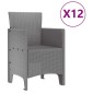 vidaXL Σέτ φαγητού για κήπο 13 τμχ. Ανοιχτό γκρι Rattan Polt