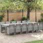vidaXL Σέτ φαγητού για κήπο 13 τμχ. Ανοιχτό γκρι Rattan Polt