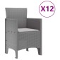 vidaXL Σέτ φαγητού για κήπο 13 τμχ. Ανοιχτό γκρι Rattan Polt