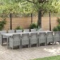 vidaXL Σέτ φαγητού για κήπο 13 τμχ. Ανοιχτό γκρι Rattan Polt