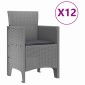 vidaXL Σέτ φαγητού για κήπο 13 τμχ. Ανοιχτό γκρι Rattan Polt