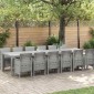 vidaXL Σέτ φαγητού για κήπο 13 τμχ. Ανοιχτό γκρι Rattan Polt