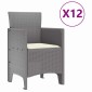 vidaXL Σέτ φαγητού για κήπο 13 τμχ. Ανοιχτό γκρι Rattan Polt