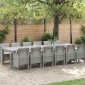 vidaXL Σέτ φαγητού για κήπο 13 τμχ. Ανοιχτό γκρι Rattan Polt