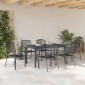 vidaXL Σέτ φαγητού για κήπο 7 τμχ. Ανθρακί Ατσάλι με Πούδρα