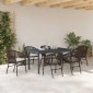 vidaXL Σέτ φαγητού για κήπο 7 τμχ. Καφέ συνθετικό ρατάν