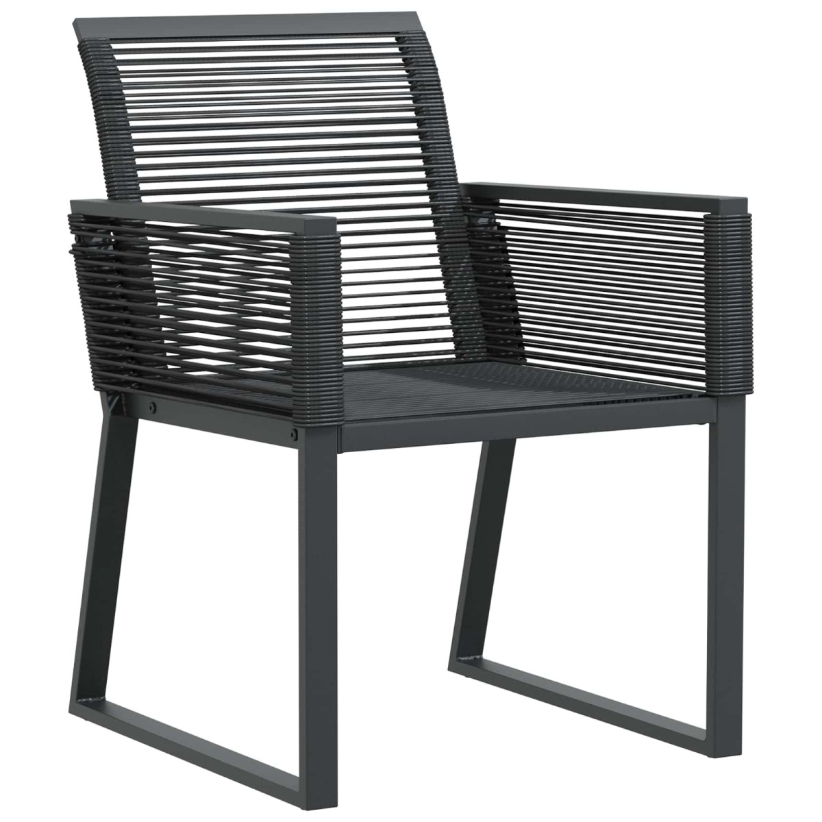 vidaXL Σέτ φαγητού για κήπο 9 τμχ. Μαύρο συνθετικό ρατάν