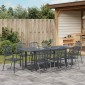 vidaXL Σέτ φαγητού για κήπο 9 τμχ. Ανθρακί Ατσάλι