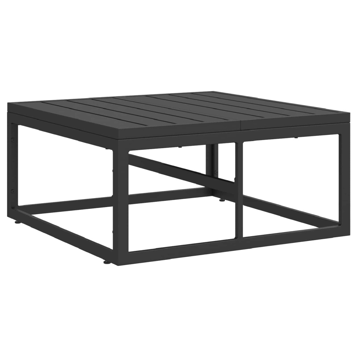 vidaXL Σετ Καναπέ Κήπου 7 τμχ. Μαύρο Αλουμίνιο