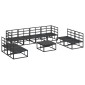 vidaXL Σετ Καναπέ Κήπου 9 τμχ. Μαύρο Αλουμίνιο