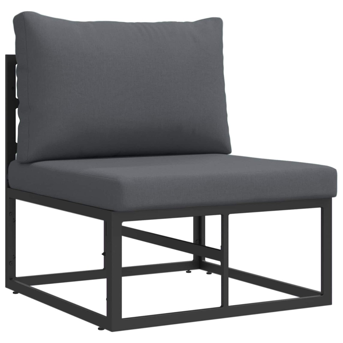 vidaXL Σετ Καναπέ Κήπου 7 τμχ. Μαύρο Αλουμίνιο