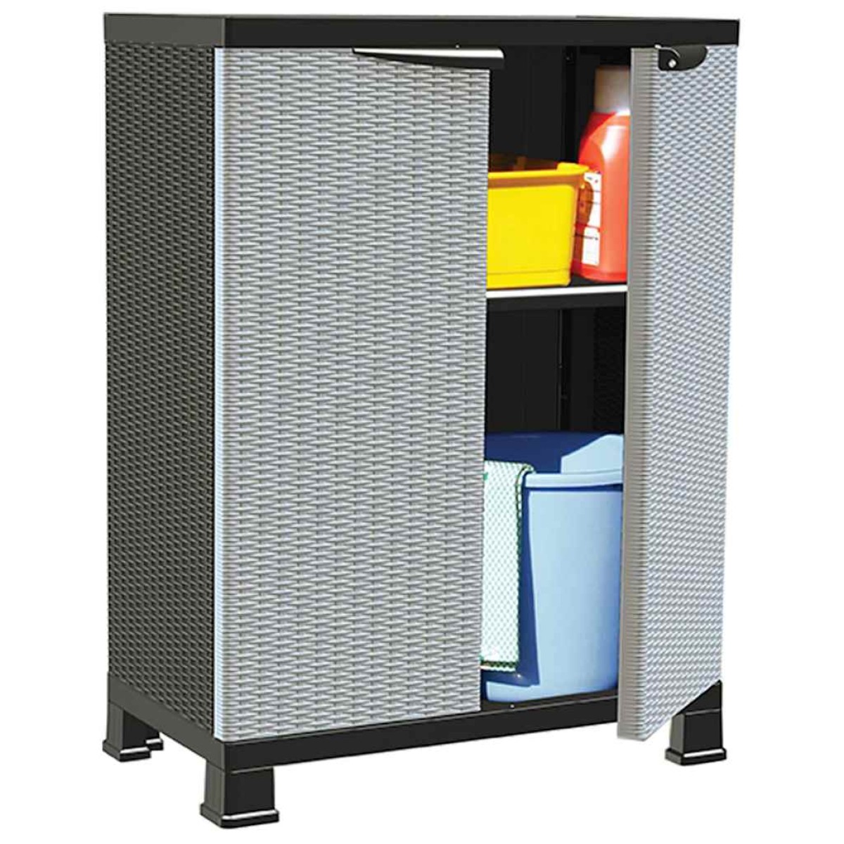 vidaXL Πλαστικό Ντουλάπι 68 x 39 x 92 εκ. με Σχεδιασμό σε Στυλ Ρατάν