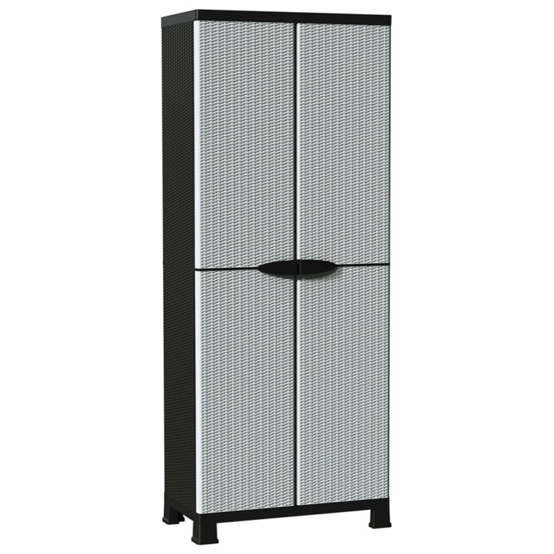 vidaXL Πλαστικό Ντουλάπι 68x39x171,5 εκ με Σχεδιασμό σε Στυλ Ρατάν