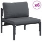 vidaXL Σετ Καναπέ Κήπου 10 τμχ. Μαύρο Ατσάλι
