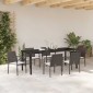 vidaXL Σέτ φαγητού για κήπο 7 τμχ. Καφέ και Μαύρο Ράτα PE
