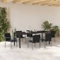 vidaXL Σέτ φαγητού για κήπο 7 τμχ. Μαύρο και Γκρι Ράτα PE
