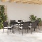 vidaXL Σέτ φαγητού για κήπο 7 τμχ. Καφέ και Μαύρο Ράτα PE