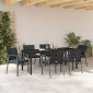 vidaXL Σέτ φαγητού για κήπο 7 τμχ. Μαύρο και Γκρι Ράτα PE