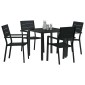 vidaXL Σέτ φαγητού για κήπο 5 τμχ. Μαύρο Χάλυβας με επίστρωση πούδρας