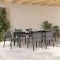 vidaXL Σέτ φαγητού για κήπο 6 τμχ. Γκρι Χάλυβας με επίστρωση πούδρας