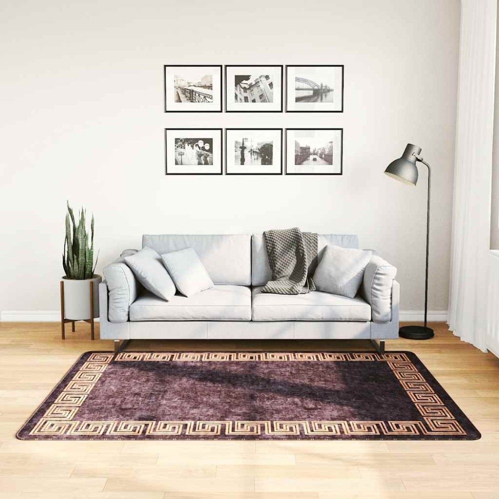 vidaXL Χαλί Πλενόμενο Μαύρο / Χρυσό 120 x 180 εκ.