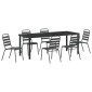vidaXL Σέτ φαγητού για κήπο 7 τμχ. Ανθρακί