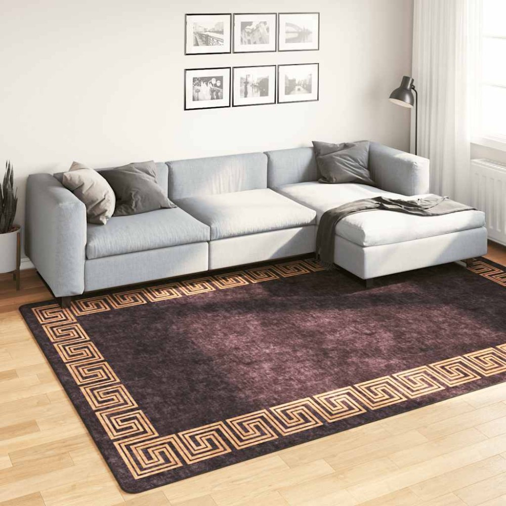 vidaXL Χαλί Πλενόμενο Μαύρο / Χρυσό 190 x 300 εκ.