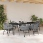 vidaXL Σέτ φαγητού για κήπο 7 τμχ. Ανθρακί