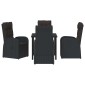 vidaXL Σέτ φαγητού για κήπο 5 τμχ. Μαύρο συνθετικό ρατάν