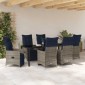vidaXL Σετ τραπεζιού και καρέκλας 7 τμχ. Γκρι Ράτα PE