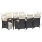 vidaXL Σέτ φαγητού για κήπο 9 τμχ. Μαύρο συνθετικό ρατάν