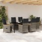 vidaXL Σέτ φαγητού για κήπο 7 τμχ. Γκρι συνθετικό ρατάν