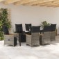vidaXL Σέτ φαγητού για κήπο 7 τμχ. Γκρι συνθετικό ρατάν