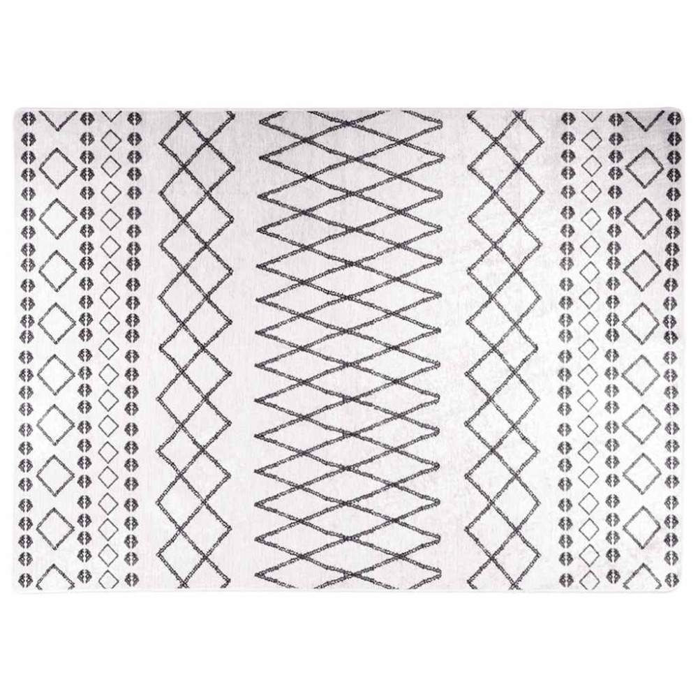 vidaXL Χαλί Πλενόμενο Μαύρο / Λευκό 120 x 180 εκ.