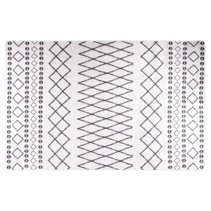 vidaXL Χαλί Πλενόμενο Μαύρο / Λευκό 160 x 230 εκ.