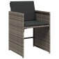 vidaXL Σέτ φαγητού για κήπο 9 τμχ. Γκρι συνθετικό ρατάν