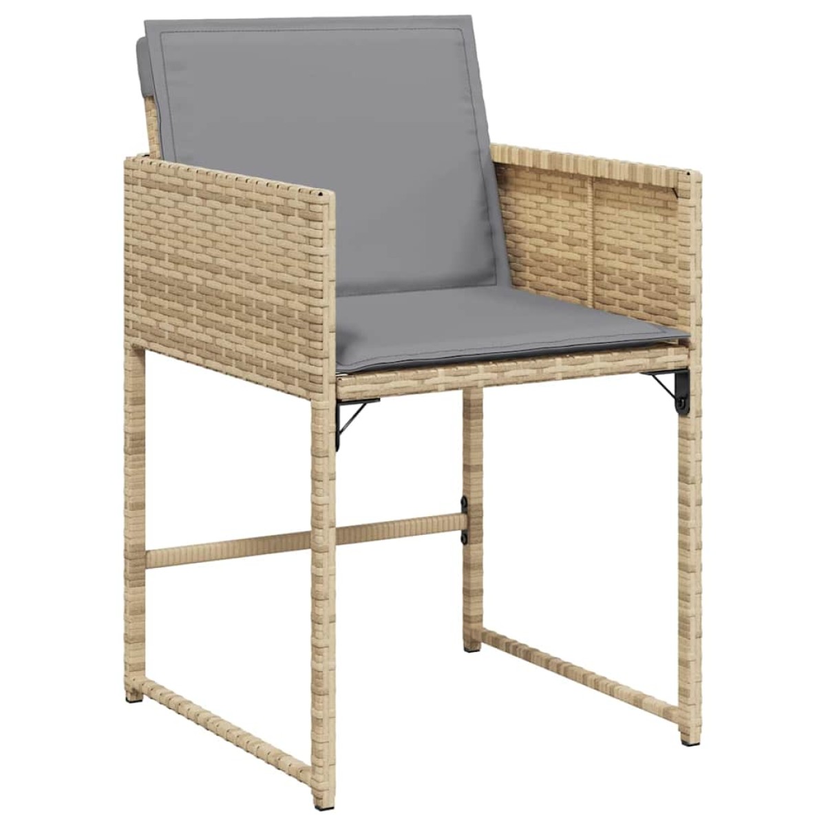 vidaXL Σέτ φαγητού για κήπο 5 τμχ. Μπεζ συνθετικό ρατάν