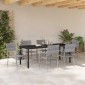 vidaXL Σέτ φαγητού για κήπο 7 τμχ. Γκρι συνθετικό ρατάν