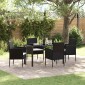 vidaXL Σέτ φαγητού για κήπο 5 τμχ. Μαύρο συνθετικό ρατάν